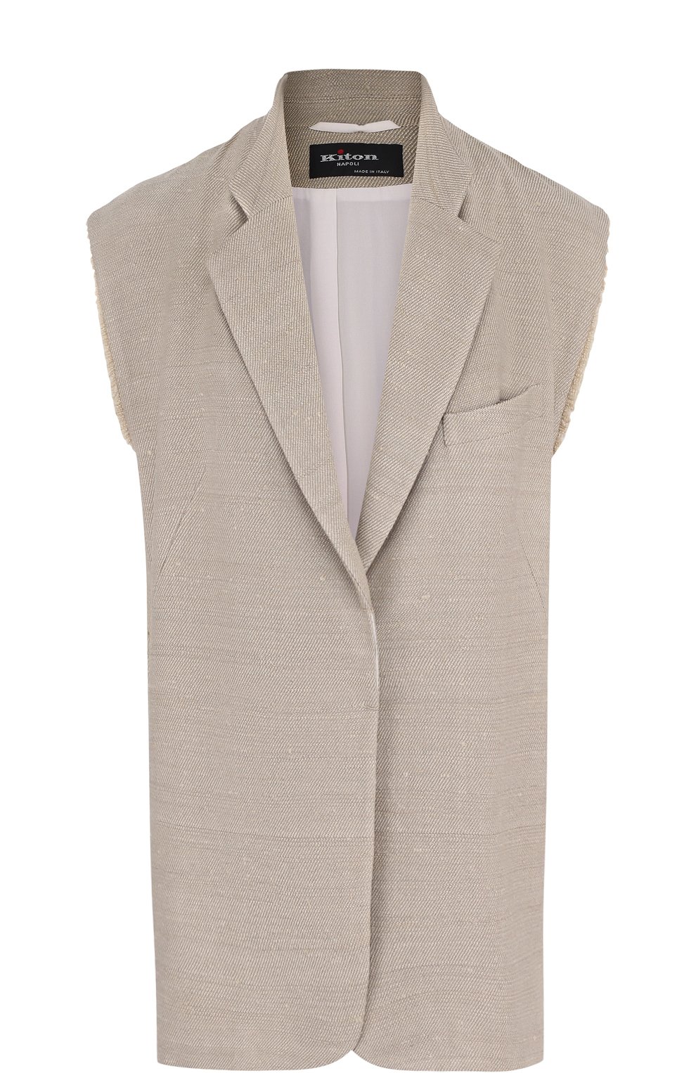 Жилет из смеси шелка и льна на пуговице KITON, арт. D45538K09P8001000, фото 1