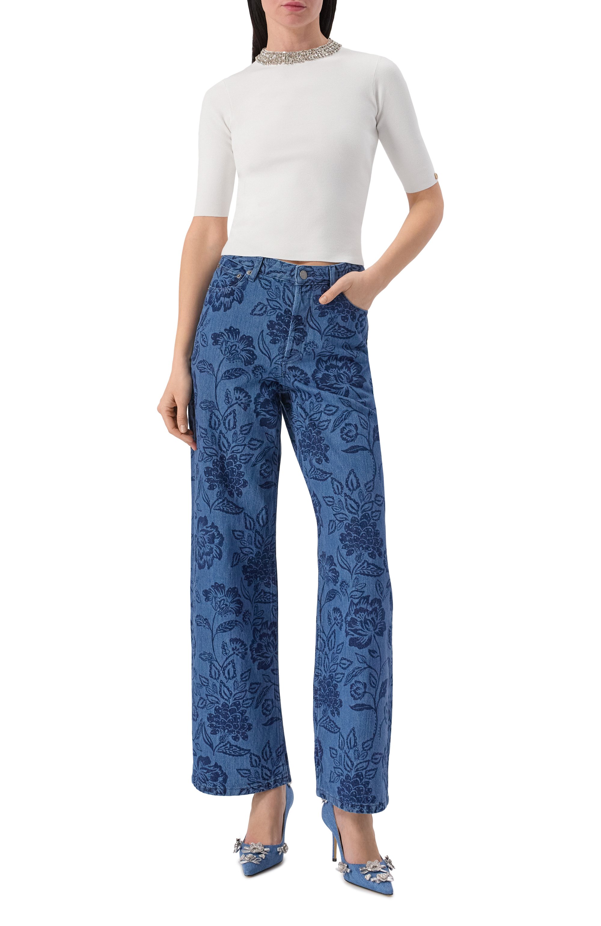 Текстильные туфли crystal buttons 85 MACH & MACH, арт. R25-S0870-85-X21-B27, фото 2