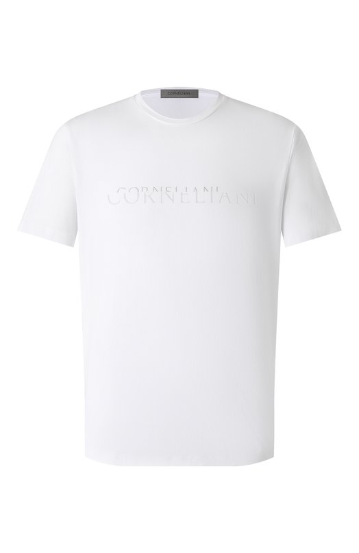 Хлопковая футболка Corneliani 25G581-2525059 Белый 25G581-2525059