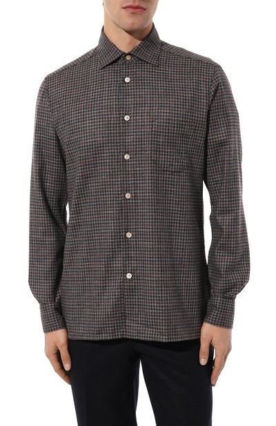 Рубашка из шерсти и шелка KITON, арт. UMCNERK0143C01, фото 3