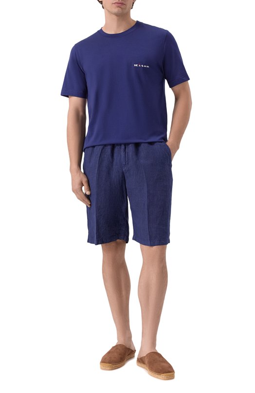 Хлопковая футболка Kiton UMK0717K296 Синий  UMK0717K296 Фото 2