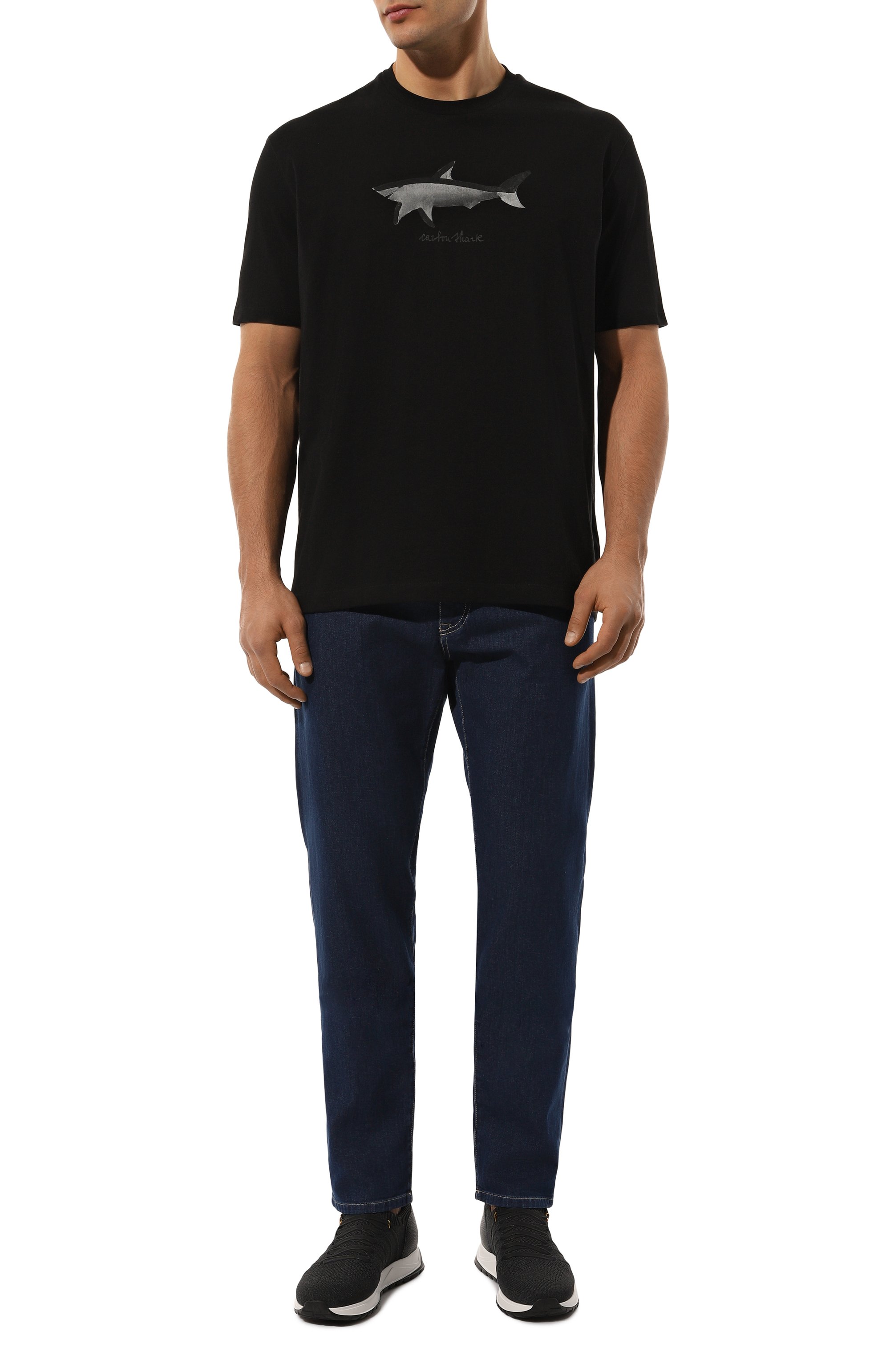 Хлопковая футболка PAUL&SHARK черного цвета по цене 22200 руб., арт. 25411071/XXL, фото 2 Хлопковая футболка PAUL&SHARK, арт. 25411071/XXL, фото 2