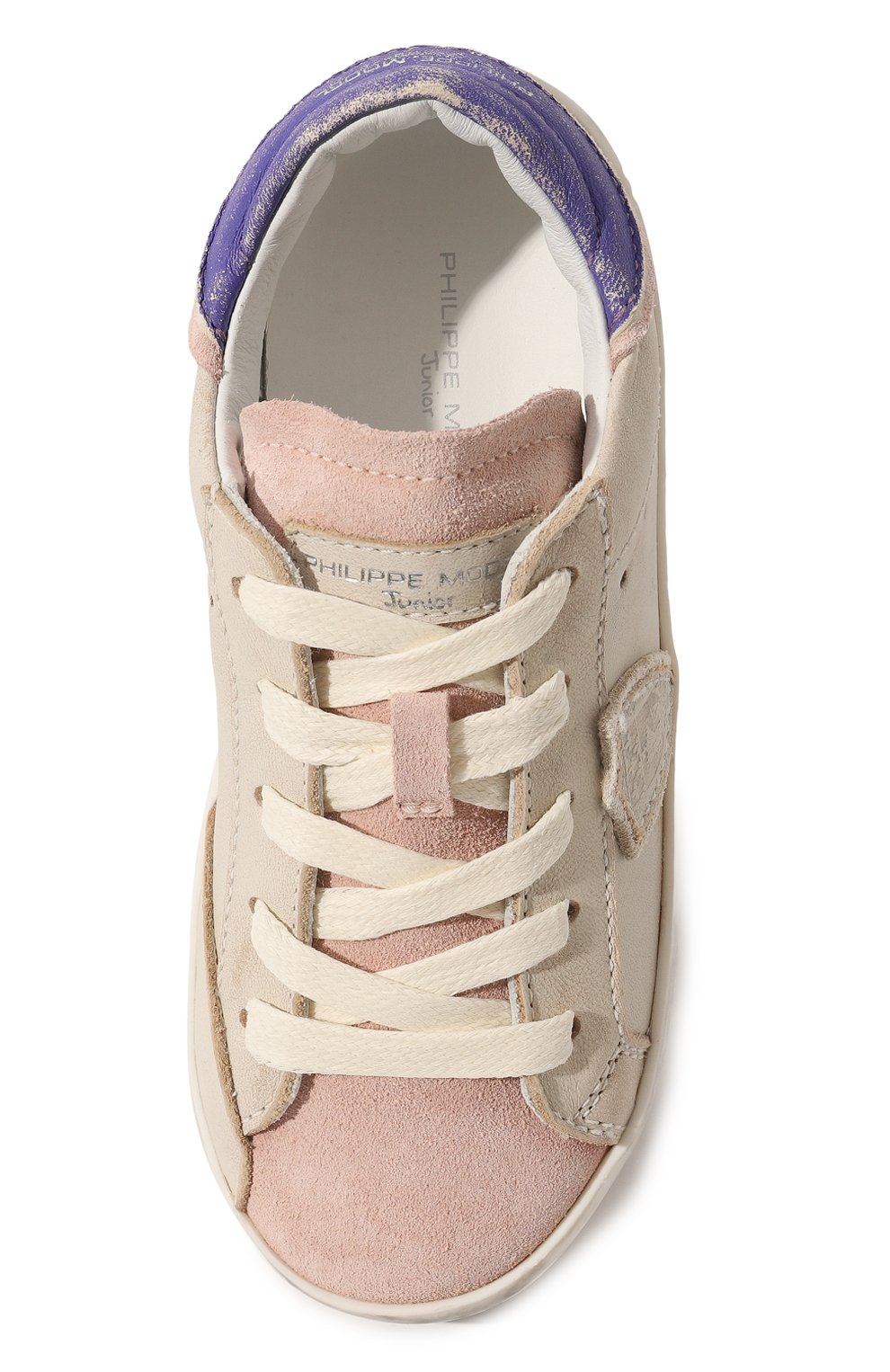 Кожаные кеды PHILIPPE MODEL JUNIOR кремового цвета по цене 25800 руб., арт. 74195/20-27, фото 4 Кожаные кеды PHILIPPE MODEL JUNIOR, арт. 74195/20-27, фото 4
