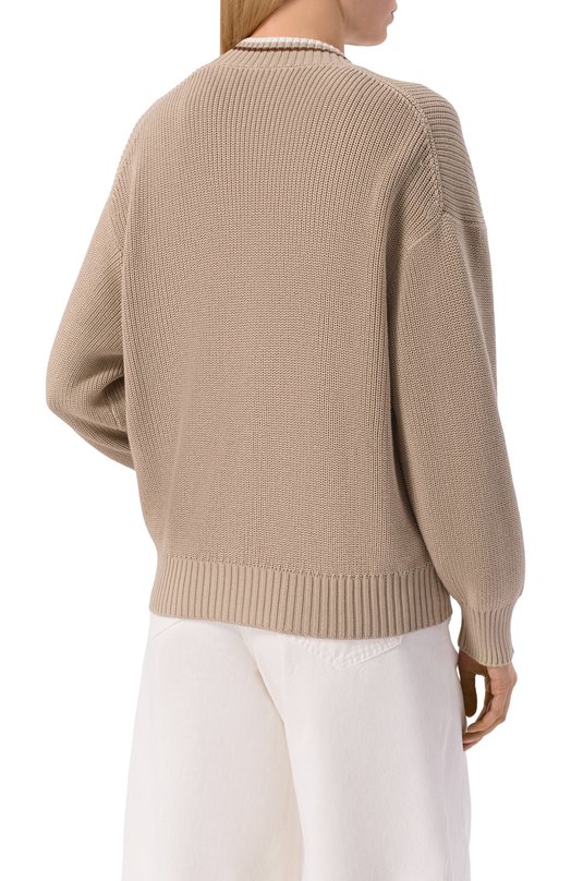 Хлопковый кардиган Brunello Cucinelli M19756306 Бежевый  M19756306 Фото 4