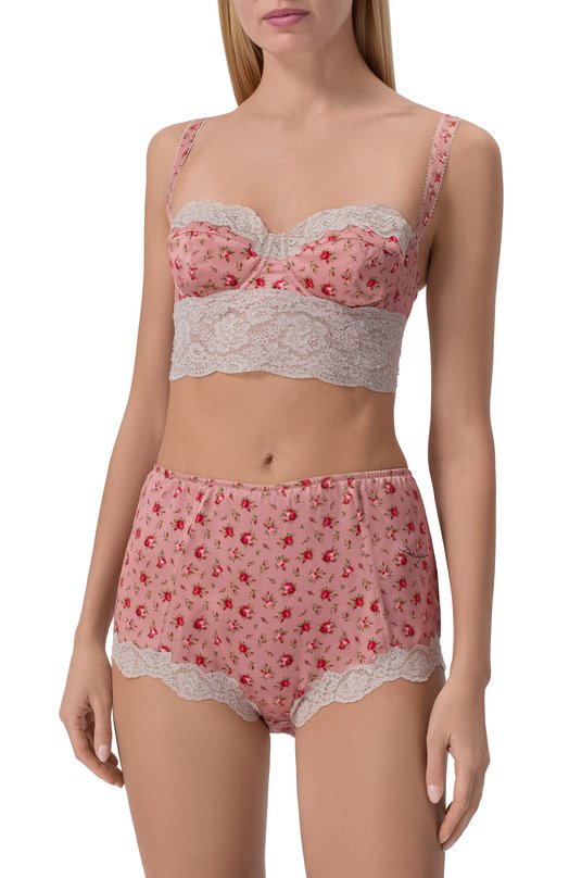 Бюстье из шелка и хлопка Dolce & Gabbana 01C93T/0N0E3 Розовый  01C93T/0N0E3 Фото 2