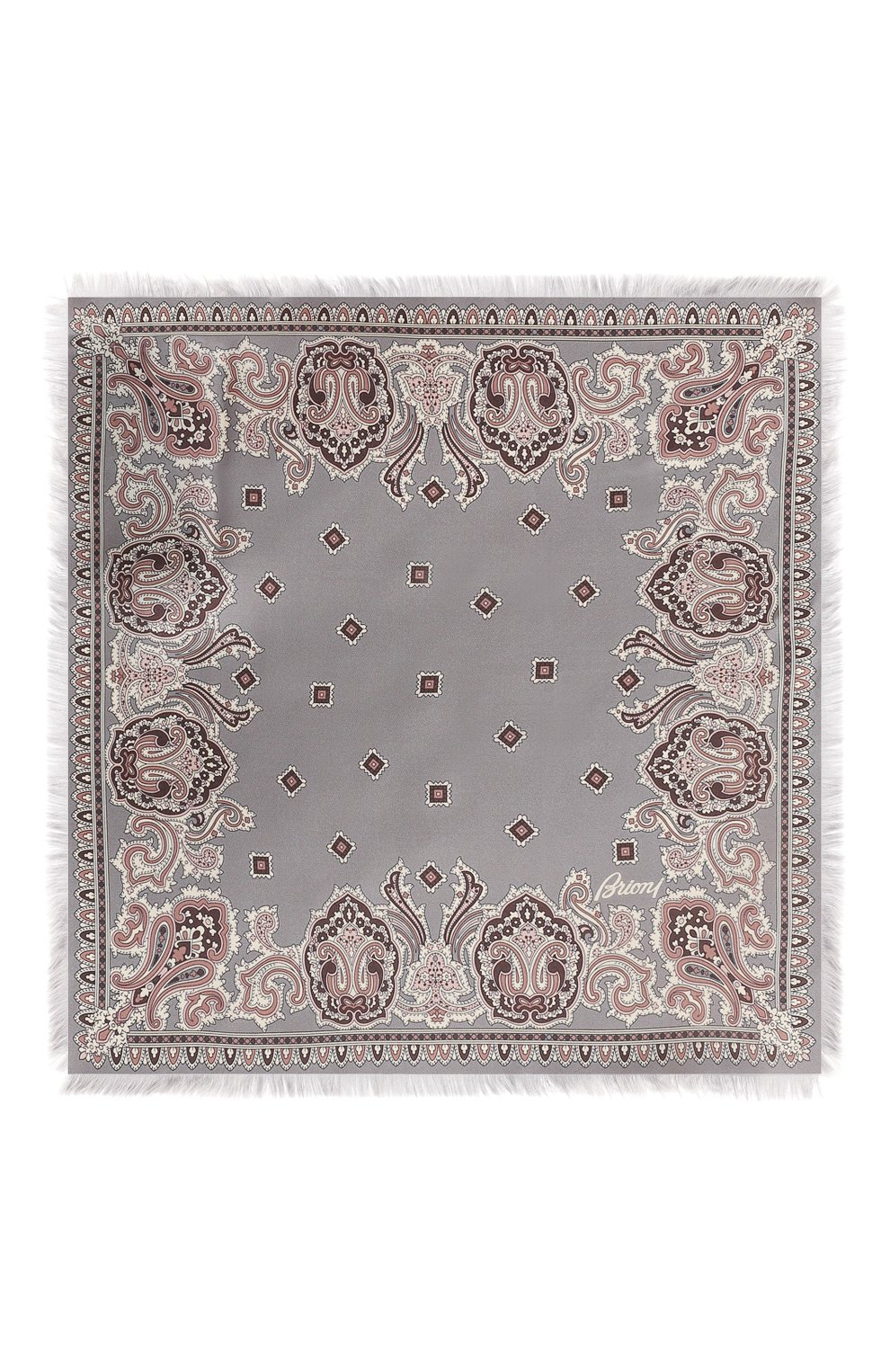 Шелковый платок BRIONI серого цвета по цене 16800 руб., арт. 071D00/P942C, фото 3 Шелковый платок BRIONI, арт. 071D00/P942C, фото 3
