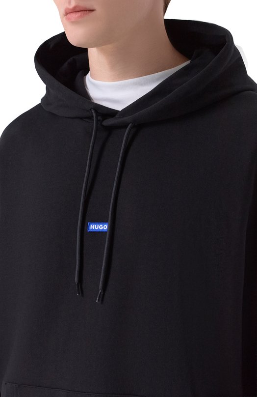 Хлопковое худи HUGO Blue 50522369_1 Чёрный  50522369_1 Фото 5