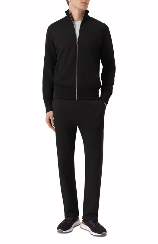 Толстовка из хлопка и шелка Kiton UMKZ02402 Чёрный  UMKZ02402 Фото 2