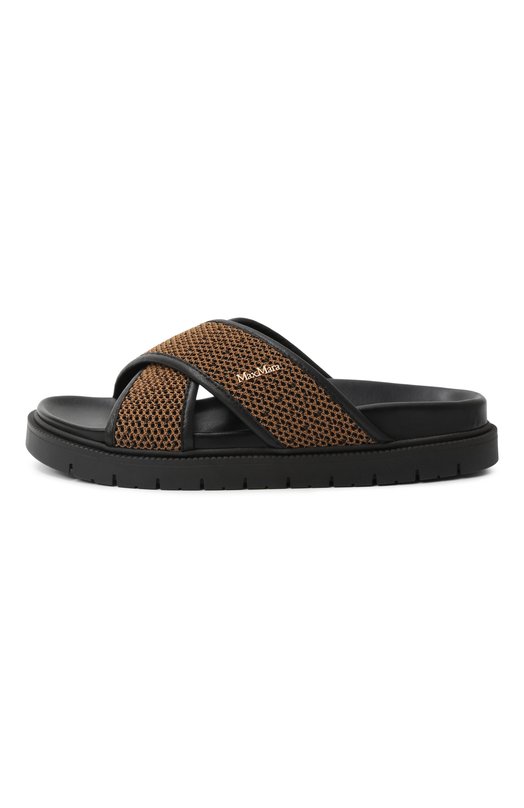 Текстильные шлепанцы Party Max Mara PARTY 2516521039 Коричневый  PARTY 2516521039 Фото 4