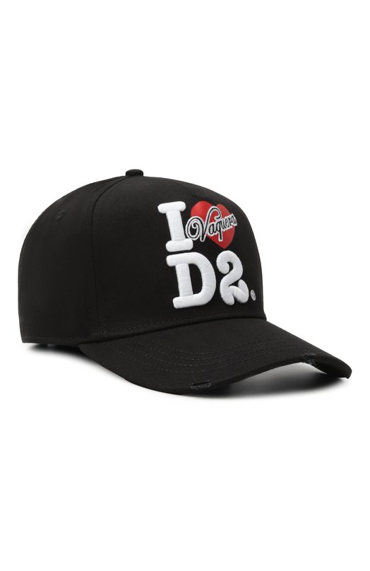 Хлопковая бейсболка Dsquared2 BCW0953/05C00001 Чёрный BCW0953/05C00001