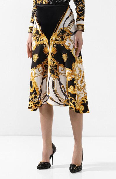 Шелковая юбка VERSACE разноцветного цвета по цене 108000 руб., арт. A85365/A233248, фото 3 Шелковая юбка VERSACE, арт. A85365/A233248, фото 3