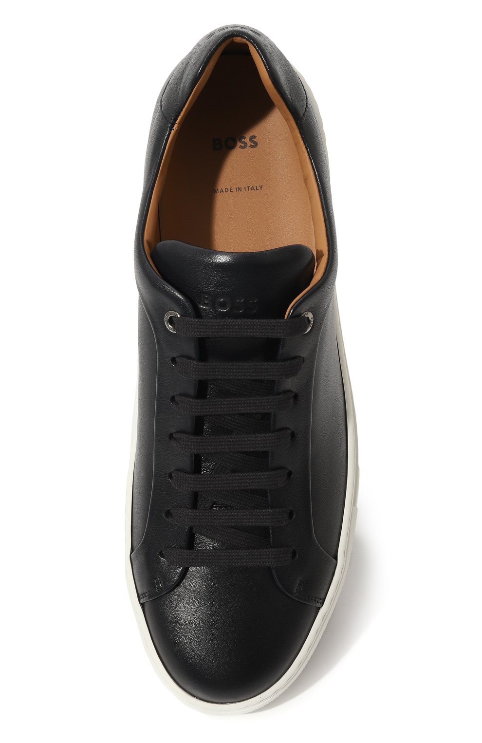 Кожаные кеды BOSS темно-синего цвета по цене 39200 руб., арт. 50499798, фото 6 Кожаные кеды BOSS, арт. 50499798, фото 6