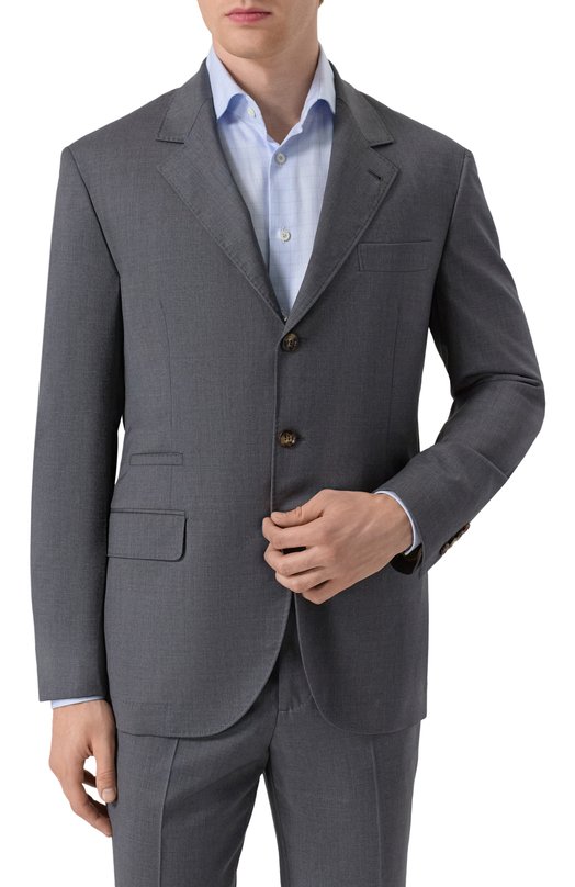 Шерстяной костюм Brunello Cucinelli MF4507BTZ Серый  MF4507BTZ Фото 3