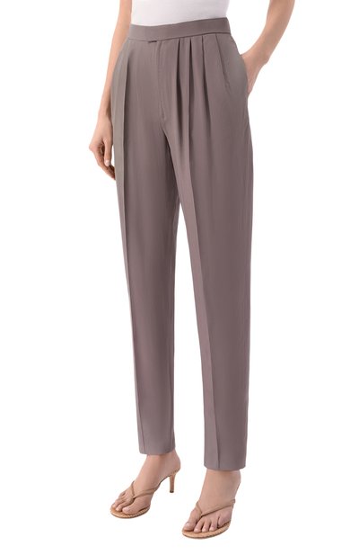 Шелковые брюки SAINT LAURENT серого цвета по цене 291000 руб., арт. 856580/Y6J78, фото 3 Шелковые брюки SAINT LAURENT, арт. 856580/Y6J78, фото 3