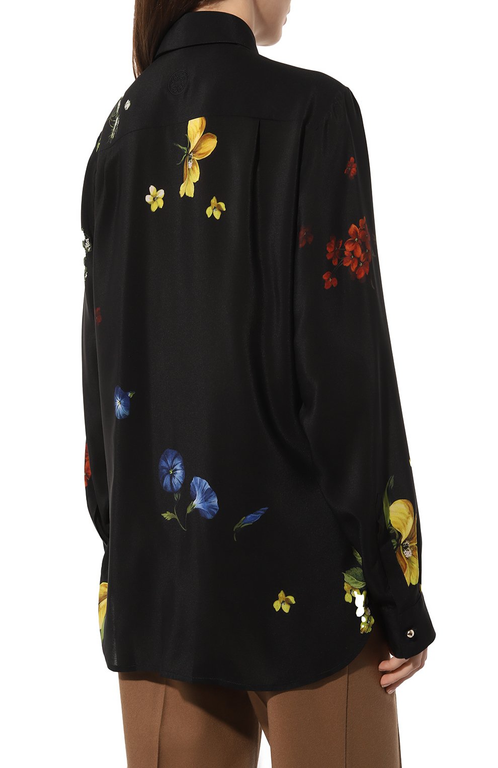 Атласная блузка ELIE SAAB черного цвета по цене 178000 руб., арт. 15689, фото 4 Атласная блузка ELIE SAAB, арт. 15689, фото 4