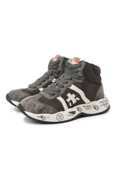 Высокие кроссовки из кожи PREMIATA WILL BE серого цвета по цене 27900 руб., арт. ARTHUR-M/11-181493-M/CHILD, фото 1 Высокие кроссовки из кожи PREMIATA WILL BE, арт. ARTHUR-M/11-181493-M/CHILD, фото 1