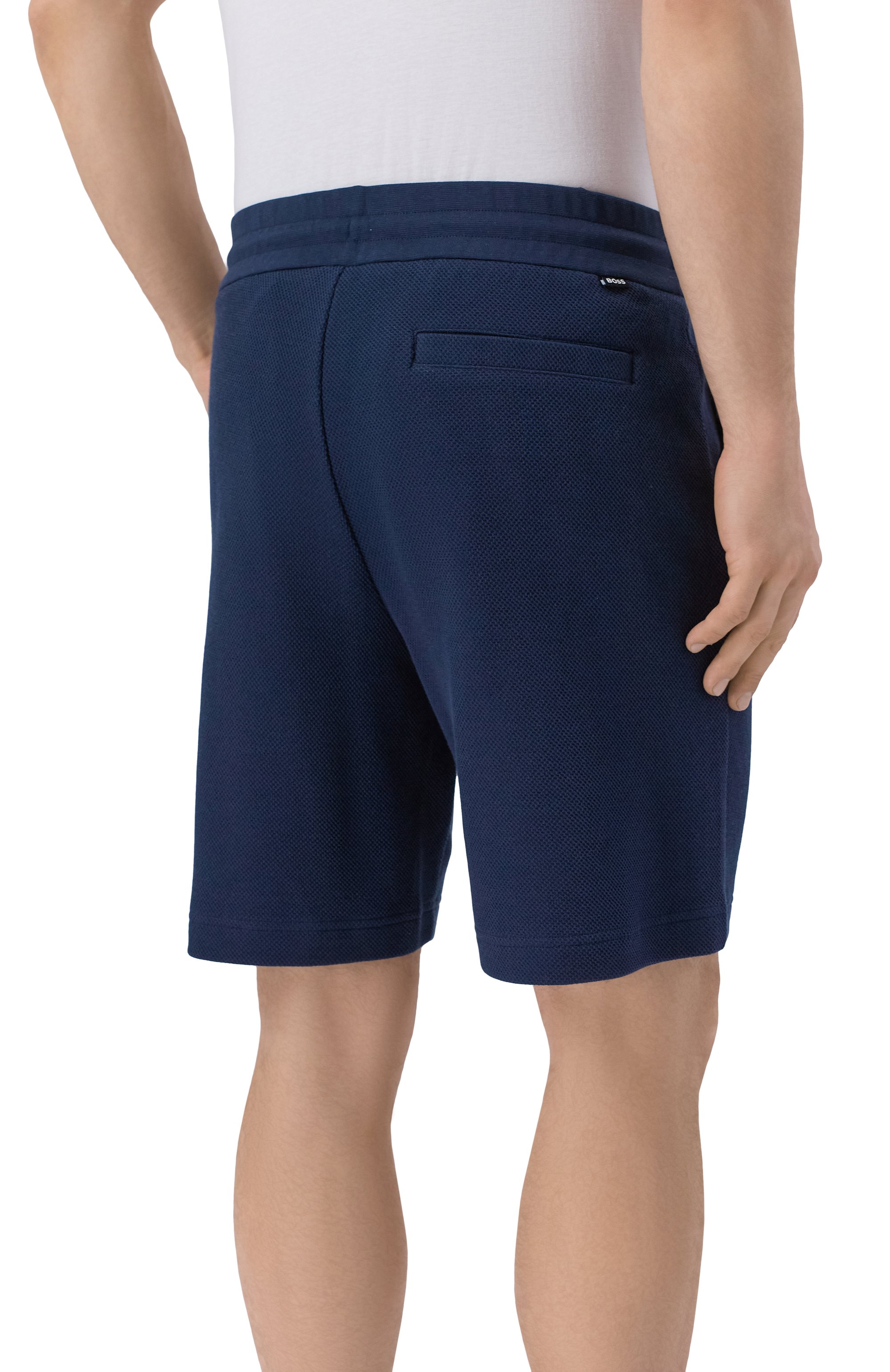 Хлопковые шорты BOSS темно-синего цвета по цене 20950 руб., арт. 50559797, фото 4 Хлопковые шорты BOSS, арт. 50559797, фото 4