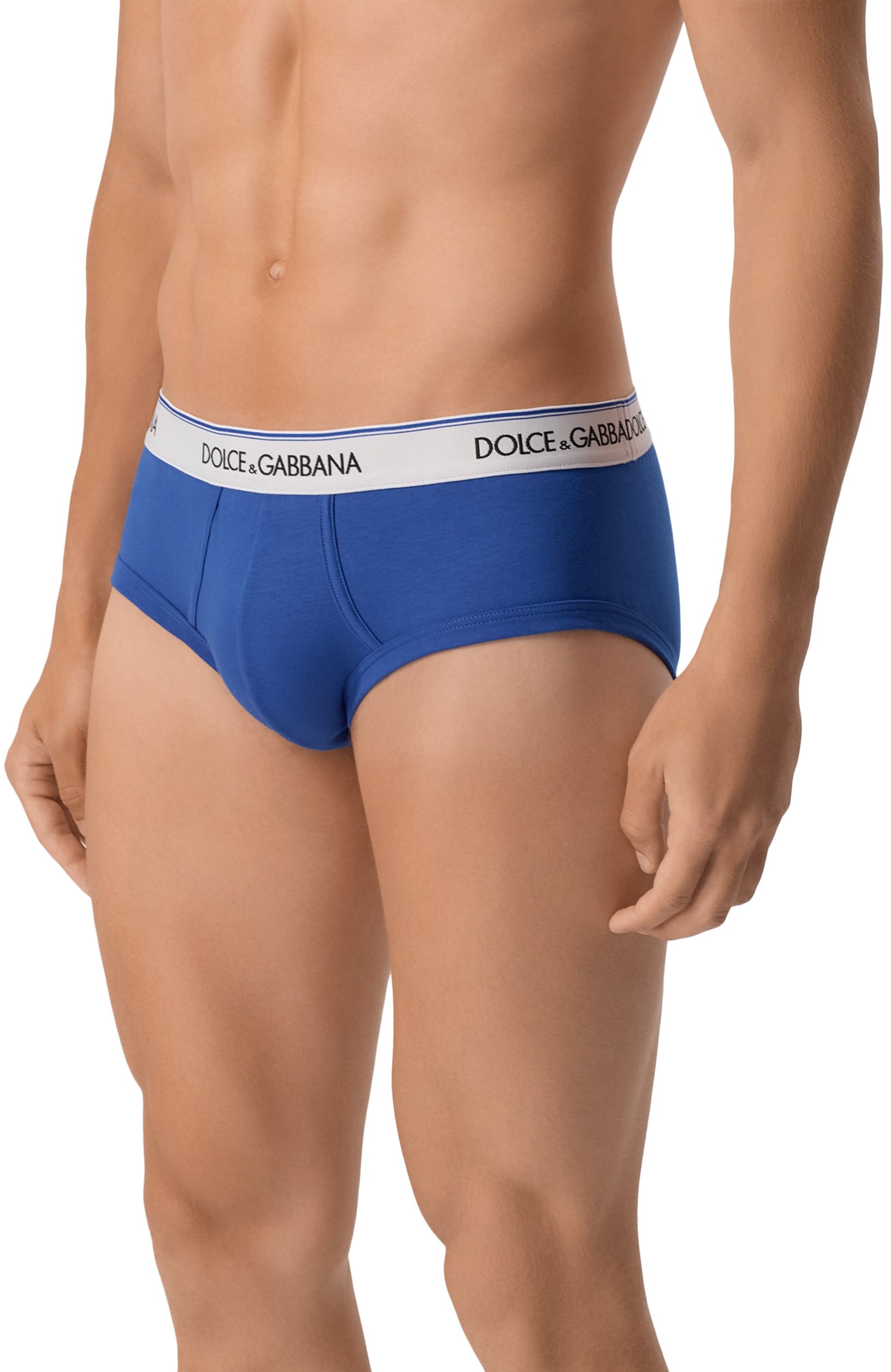 Хлопковые хипсы DOLCE & GABBANA синего цвета по цене 8420 руб., арт. M3F76J/0UAIG, фото 2 Хлопковые хипсы DOLCE & GABBANA, арт. M3F76J/0UAIG, фото 2