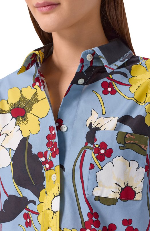 Хлопковая рубашка Marni CAMA0669QS/UTC581 Голубой  CAMA0669QS/UTC581 Фото 5
