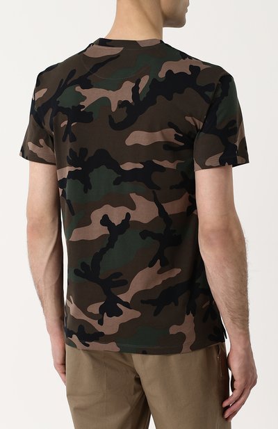 Хлопковая футболка с камуфляжным принтом VALENTINO, арт. QV3MG12V3M0, фото 4