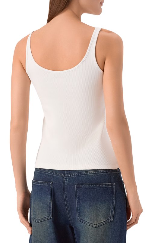 Хлопковая майка Blumarine 2T129A Белый  2T129A Фото 4