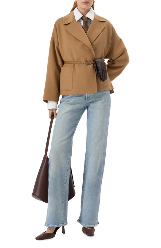 Полупальто из шерсти и кашемира Max Mara Studio BLASY Бежевый  BLASY Фото 2