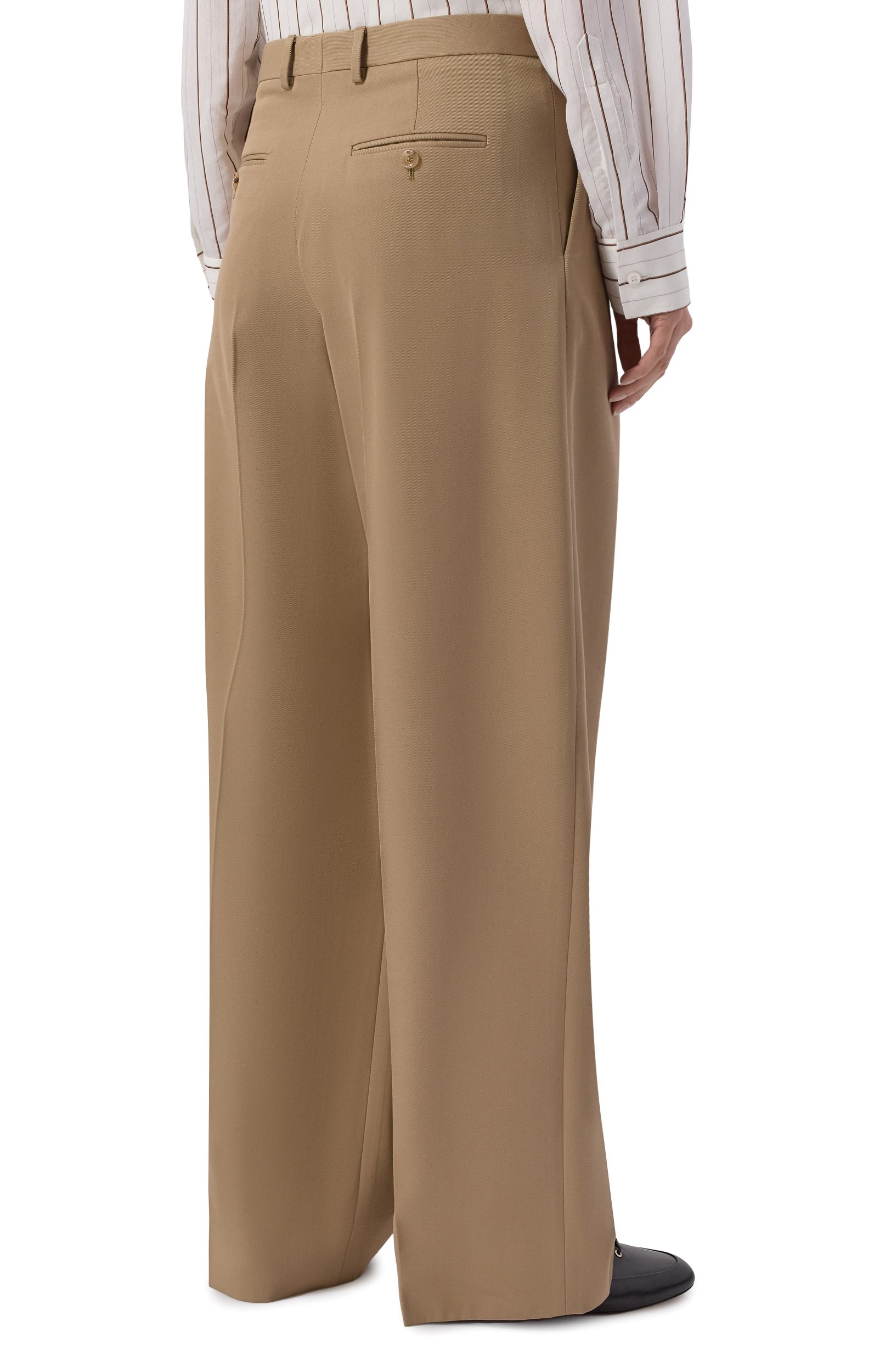 Брюки из хлопка и шерсти CELINE бежевого цвета по цене 152500 руб., арт. RP07B0333, фото 4 Брюки из хлопка и шерсти CELINE, арт. RP07B0333, фото 4