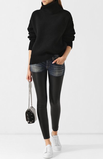 Джинсы-скинни из хлопка и кожи R13, арт. R13WM0041-15, фото 2