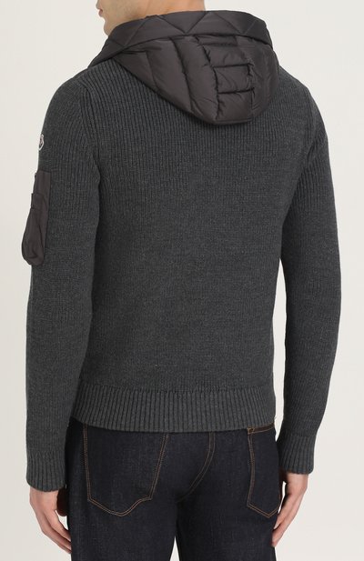 Шерстяной кардиган на молнии с пуховой отделкой MONCLER, арт. C2-091-94028-00-94789, фото 4