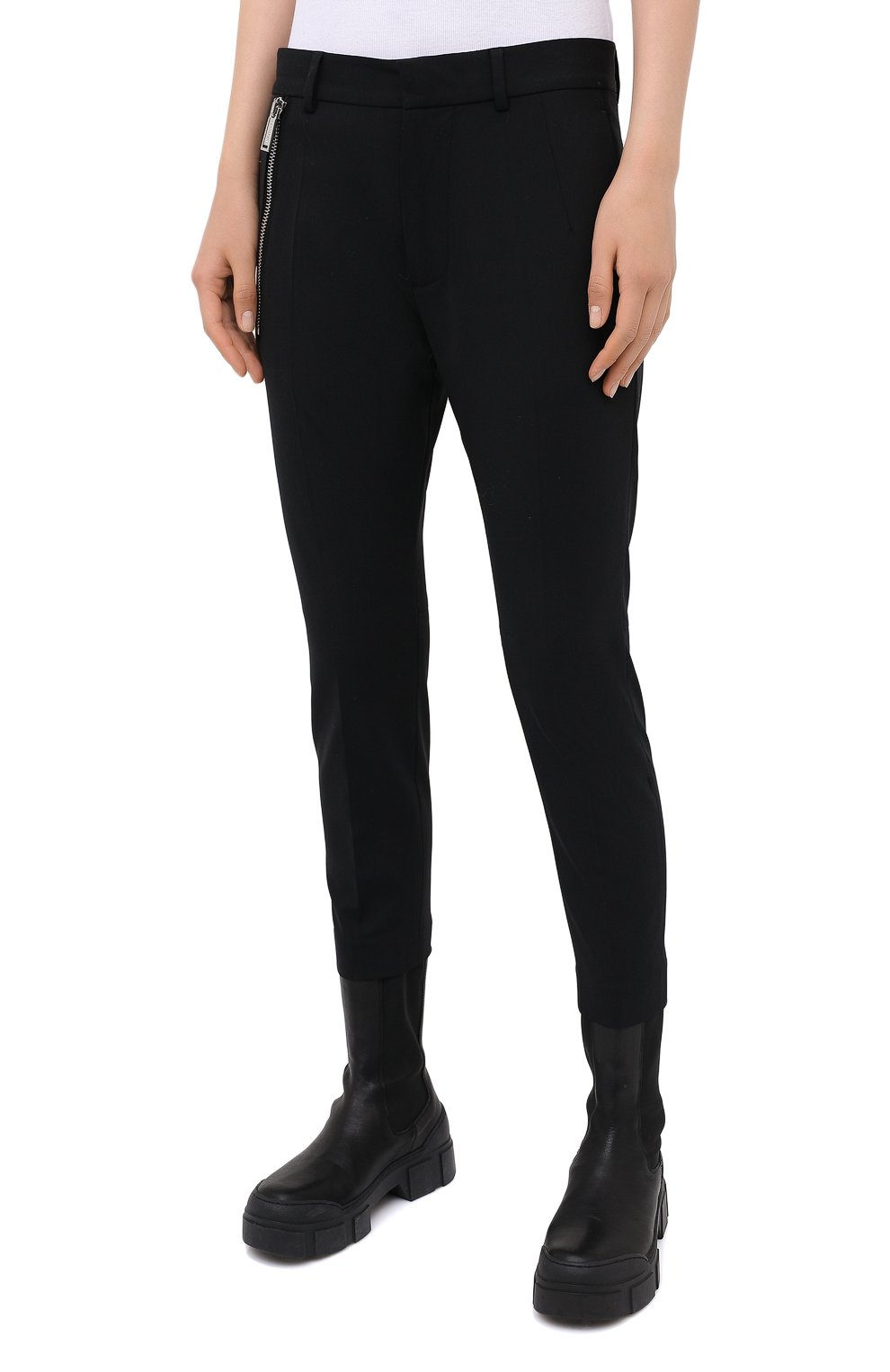 Шерстяные брюки DSQUARED2 черного цвета по цене 57000 руб., арт. S75KB0152/S40320, фото 4 Шерстяные брюки DSQUARED2, арт. S75KB0152/S40320, фото 4