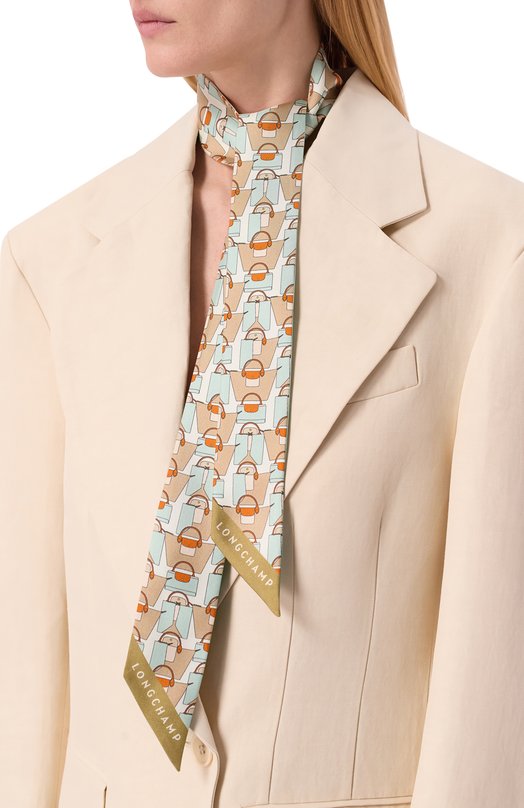 Шелковый шарф-твилли Longchamp 51010GS0/GS0 Зелёный  51010GS0/GS0 Фото 2