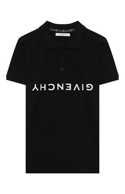 Хлопковое поло GIVENCHY черного цвета по цене 17700 руб., арт. H25163, фото 1 Хлопковое поло GIVENCHY, арт. H25163, фото 1