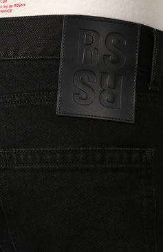 Мужские джинсы RAF SIMONS черного цвета, арт. 201-311A-10134 | Фото 5 (Силуэт М (брюки): Широкие; Кросс-КТ: Деним; Длина (брюки, джинсы): Стандартные; Материал сплава: Проставлено; Материал внешний: Хлопок, Деним; Драгоценные камни: Проставлено)