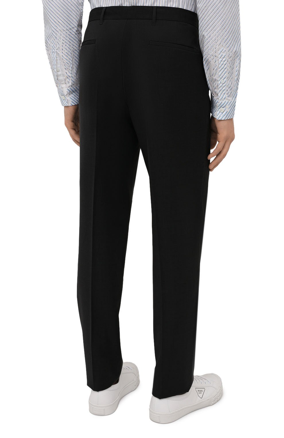 Шерстяные брюки PRADA темно-серого цвета по цене 110000 руб., арт. SPG29-1RII-F0308, фото 4 Шерстяные брюки PRADA, арт. SPG29-1RII-F0308, фото 4