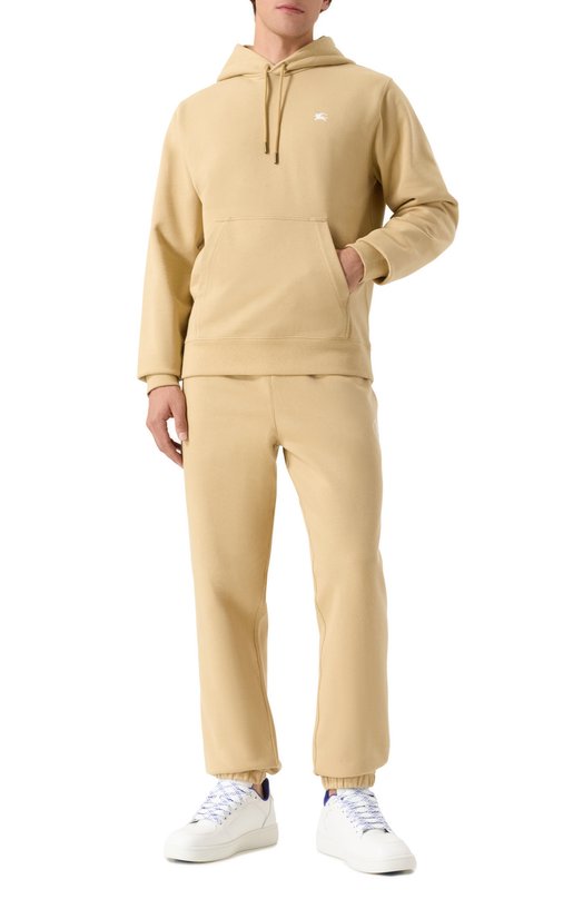 Хлопковое худи Burberry 8110585 Бежевый  8110585 Фото 2