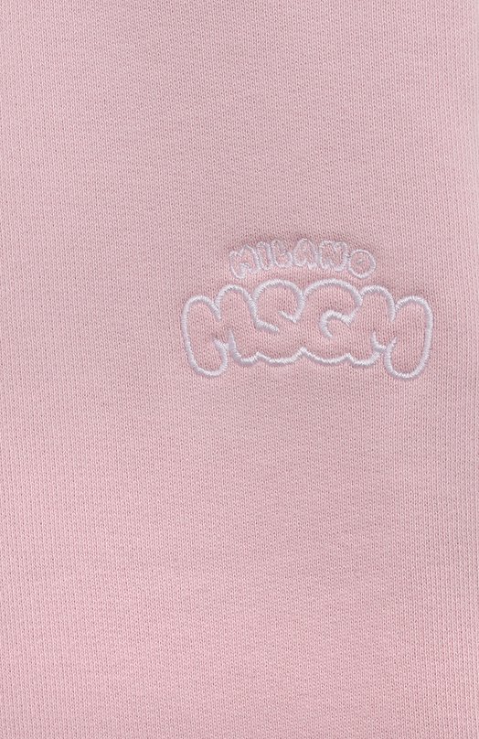 Хлопковые брюки MSGM kids Розовый, фото 3