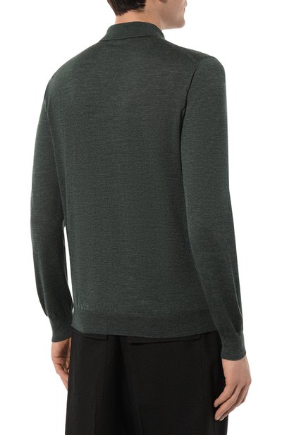 Поло из шерсти и шелка GRAN SASSO темно-зеленого цвета по цене 34200 руб., арт. 57132/13190, фото 4 Поло из шерсти и шелка GRAN SASSO, арт. 57132/13190, фото 4