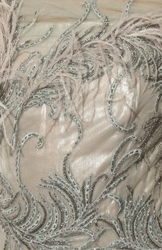 Платье с отделкой бисером и перьями MARCHESA, арт. M24802, фото 1