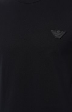 Мужская хлопковая футболка EMPORIO ARMANI темно-синего цвета, арт. 110853/3F755 | Фото 5 (Кросс-КТ: домашняя одежда; Рукава: Короткие; Длина (для топов): Стандартные; Материал сплава: Проставлено; Материал внешний: Хлопок; Драгоценные камни: Проставлено)