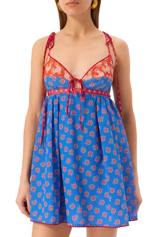 Хлопковое платье Ulyana Sergeenko ABC001SS24P1462Т24 Голубой  ABC001SS24P1462Т24 Фото 3