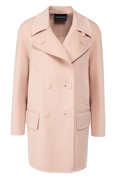 Кашемировое пальто EMPORIO ARMANI светло-розового цвета по цене 217500 руб., арт. 2NB34T/29940, фото 1 Кашемировое пальто EMPORIO ARMANI, арт. 2NB34T/29940, фото 1
