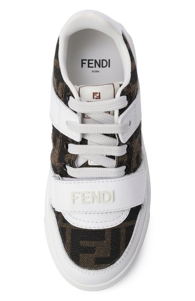 Комбинированные кеды FENDI белого цвета по цене 44700 руб., арт. JMR476/AHGY/27-31, фото 4 Комбинированные кеды FENDI, арт. JMR476/AHGY/27-31, фото 4