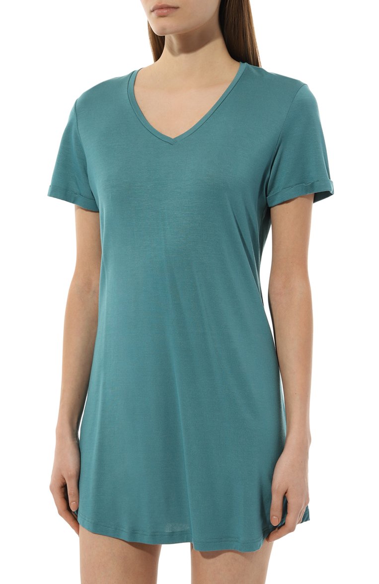 Женская сорочка DEREK ROSE зеленого цвета, арт. 1211-LARA002 | Фото 3 (Материал внешний: Синтетический материал; Материал сплава: Проставлено; Нос: Не проставлено)