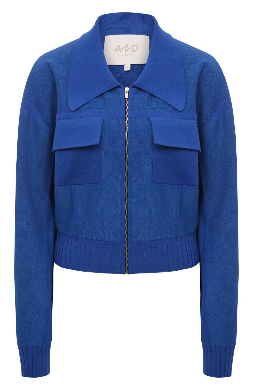 Жакет из вискозы AND THE BRAND синего цвета по цене 41720 руб., арт. S23-JT003-1403-444, фото 1 Жакет из вискозы AND THE BRAND, арт. S23-JT003-1403-444, фото 1