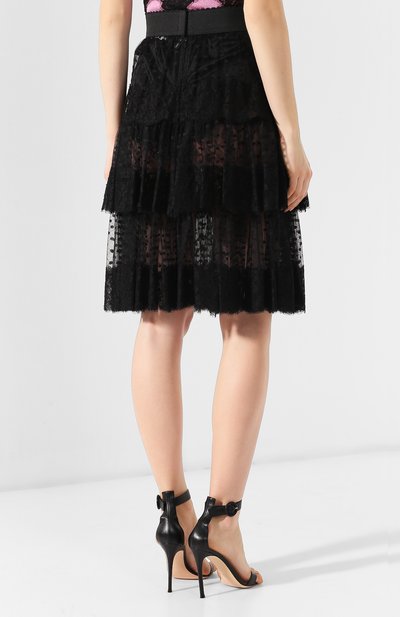 Многослойная юбка DOLCE & GABBANA черного цвета по цене 185500 руб., арт. F4BIDT/FLMJT, фото 4 Многослойная юбка DOLCE & GABBANA, арт. F4BIDT/FLMJT, фото 4