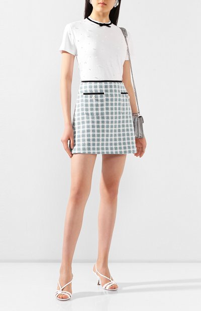 Хлопковая футболка MIU MIU белого цвета по цене 66000 руб., арт. MJN174-1V0F-F0009, фото 2 Хлопковая футболка MIU MIU, арт. MJN174-1V0F-F0009, фото 2