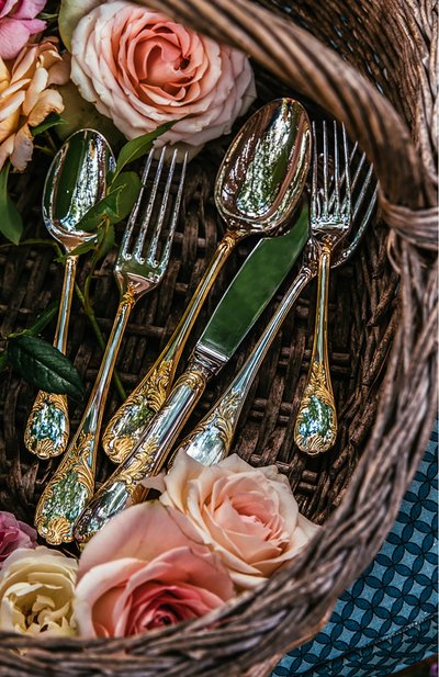 Нож обеденный marly dp silver plated gold accent CHRISTOFLE, арт. 01238009, фото 3