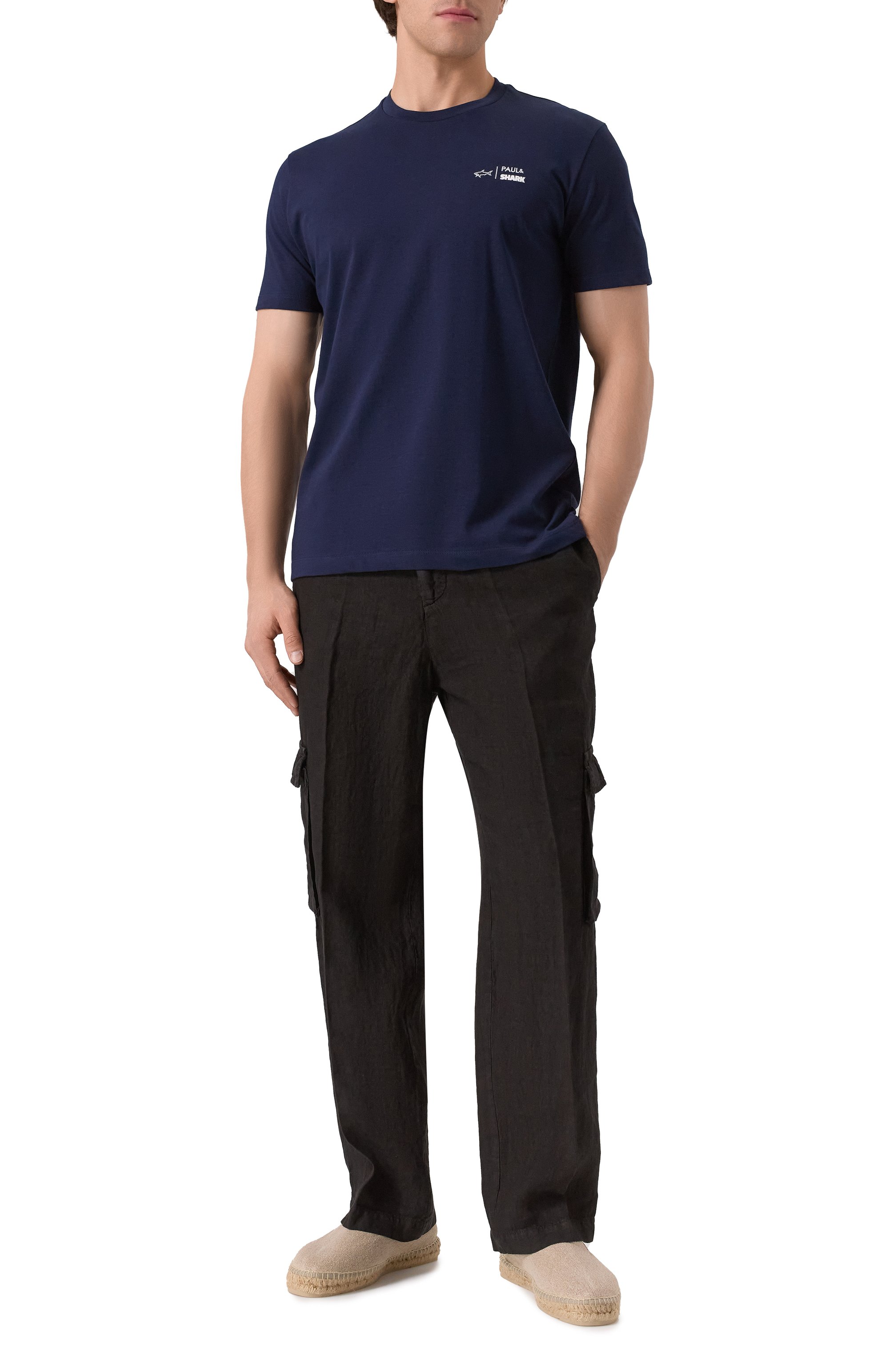 Хлопковая футболка PAUL&SHARK темно-синего цвета по цене 28650 руб., арт. 25411063/XXL, фото 2 Хлопковая футболка PAUL&SHARK, арт. 25411063/XXL, фото 2