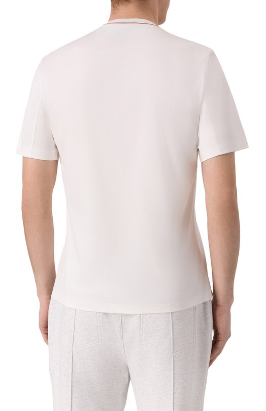 Хлопковая футболка Brunello Cucinelli M0B131356P Белый  M0B131356P Фото 4