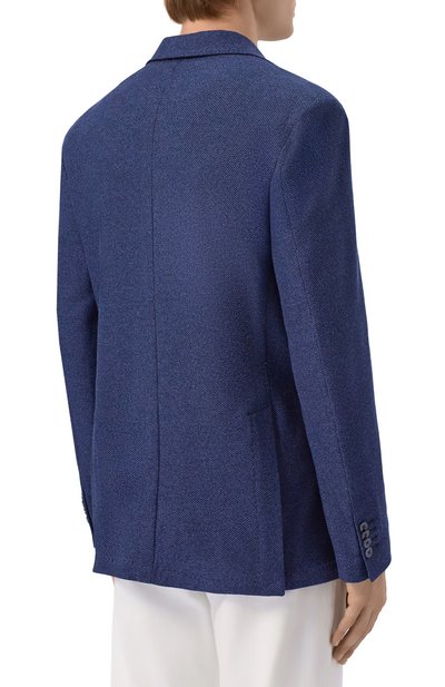 Хлопковый пиджак MVST синего цвета по цене 198500 руб., арт. TRIC0TT0N 40886, фото 4 Хлопковый пиджак MVST, арт. TRIC0TT0N 40886, фото 4